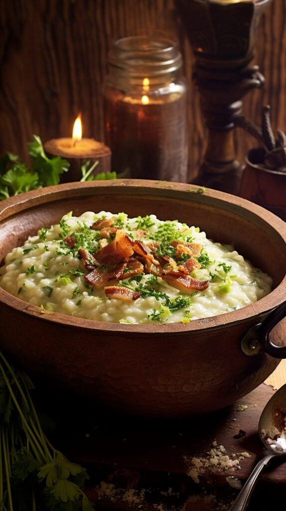 Recipe With Arborio Rice All Recipes Now   Michaelrp Create An Image Featuring A Steaming Bowl Of Creamy A Fcd4df83 2e35 4aa3 9c30 D354b47ef83f 574x1024 