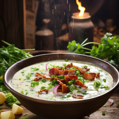 creamy potato soup recipe-"unleash your inner chef with our hearty & easy-to-follow creamy potato soup recipe. perfect comfort food for cozy nights in. click to simmer your way to deliciousness!"