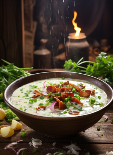 creamy potato soup recipe-"unleash your inner chef with our hearty & easy-to-follow creamy potato soup recipe. perfect comfort food for cozy nights in. click to simmer your way to deliciousness!"